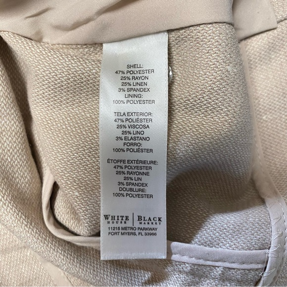 White House Black Market beige double breasted short sleeve button blazer 12 - Picture 14 of 15